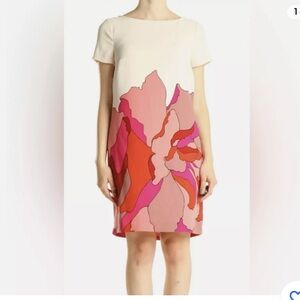 Bright floral summer shift dress loft size 4